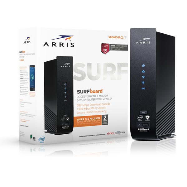 Arris Refurbished SURFboard SBG6950AC2 DOCSIS 3.0 Cable Modem/WiFi Router 1000660-RB